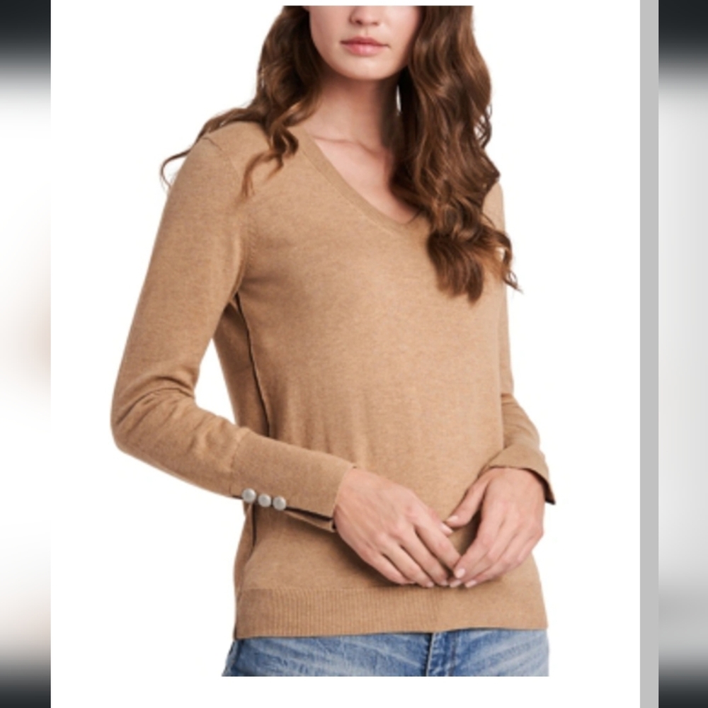 Riley & Rae Camel V-Neck Sweater